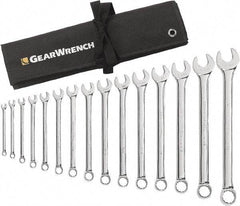 GearWrench - 15 Piece, 5/16" to 1-1/4", 12 Point Combination Wrench Set - Inch Measurement Standard, Chrome Finish, Comes in Roll - Strong Tooling