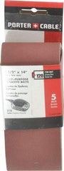 Porter-Cable - 2-1/2" Wide x 14" OAL, 120 Grit, Aluminum Oxide Abrasive Belt - Aluminum Oxide, Fine, Coated, X Weighted Cloth Backing - Strong Tooling