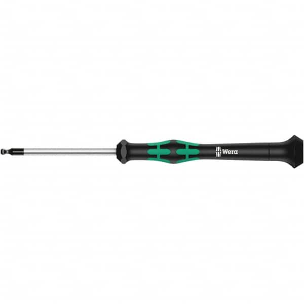 Wera - 3/32" Hex Ball End Driver - 2-3/8" Bade Length, Multi Handle, 262mm OAL - Strong Tooling