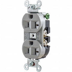 Hubbell Wiring Device-Kellems - 125V 20A NEMA 5-20R Industrial Grade Gray Straight Blade Duplex Receptacle - Strong Tooling