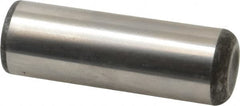 Made in USA - 1" Diam x 3" Pin Length Grade 8 Alloy Steel Standard Dowel Pin - Bright Finish, C 47-58 & C 60 (Surface) Hardness, 117,800 Lb (Single Shear), 235,600 Lb (Double Shear) Breaking Strength, 1 Beveled & 1 Rounded End - Strong Tooling