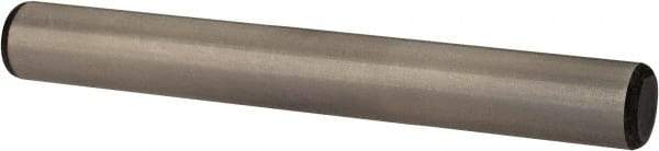 Made in USA - 3/8" Diam x 3" Pin Length Grade 8 Alloy Steel Standard Dowel Pin - Bright Finish, C 47-58 & C 60 (Surface) Hardness, 16,550 Lb (Single Shear), 33,100 Lb (Double Shear) Breaking Strength, 1 Beveled & 1 Rounded End - Strong Tooling