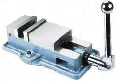 Interstate - 5" Jaw Width, 4-11/32" Jaw Opening Capacity, Horizontal Stationary Machine Vise - Manual Operation, 7,425 Lb Capacity, 1 Station, 14-3/8" Long x 3.94" High x 1-3/8" Deep, 1-3/8" Jaw Height, Cast Iron - Strong Tooling