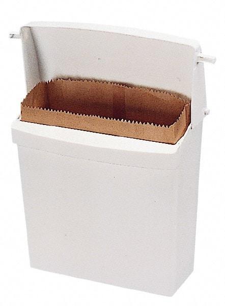 Rubbermaid - Plastic Feminine Hygiene Product Receptacle - 10-3/4" High x 12-1/2" Wide x 5-1/4" Deep, White - Strong Tooling