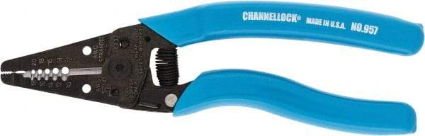 Channellock - 6-1/4" OAL, 20-10 AWG Capacity, Wire Stripper & Cutter - Plastic Cushion Handle - Strong Tooling