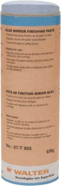 WALTER Surface Technologies - 5 oz Metal Polishing Compound - Compound Grade Ultra Fine, 2,000 Grit, Blue, For Mirror Finishing, Use on Metal - Strong Tooling