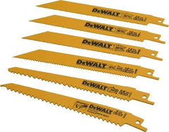 DeWALT - 6 Piece, Bi-Metal Reciprocating Saw Blade Set - Straight and Tapered Profile, 6 to 10 Teeth per Inch, Angled Tip - Strong Tooling