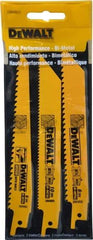 DeWALT - 3 Piece, Bi-Metal Reciprocating Saw Blade Set - Straight and Tapered Profile, 6 to 10 Teeth per Inch, Angled Tip - Strong Tooling