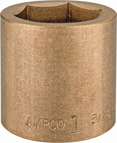 Ampco - 1-3/16", 1/2" Drive, Standard Hand Socket - 6 Points, 1-5/8" OAL, Aluminum Bronze - Strong Tooling