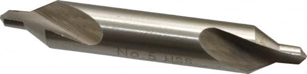 Interstate - #5 Plain Cut 60° Incl Angle High Speed Steel Combo Drill & Countersink - Strong Tooling