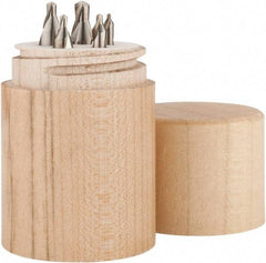 Keo - 5 Piece, #1 to 5, Plain Edge, High Speed Steel Combo Drill & Countersink Set - 60° Incl Angle, Double End - Strong Tooling