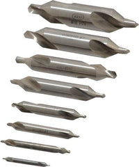 Keo - 8 Piece, #1 to 8, Plain Edge, High Speed Steel Combo Drill & Countersink Set - 60° Incl Angle - Strong Tooling