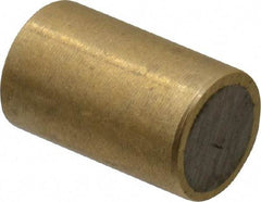 Mag-Mate - 5/16" Diam x 1/2" High, 0.18 Lb Average & 0.35 Lb Max Pull Force, Brass Alnico Shielded Magnet - 800°F Max Operating Temp, 0.032" Wall Thickness - Strong Tooling