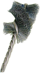 Osborn - 4" Diam Helical Nylon Tube Brush - Single Spiral, 3" Brush Length, 9" OAL, 1/2" Diam Shank - Strong Tooling