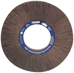 Osborn - 14" OD, 5-1/4" Arbor Hole, Crimped Nylon Wheel Brush - 1" Face Width, 3-5/8" Trim Length, 0.04" Filament Diam, 1,800 RPM - Strong Tooling