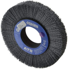 Osborn - 6" OD, 2" Arbor Hole, Crimped Nylon Wheel Brush - 1" Face Width, 1-1/4" Trim Length, 0.022" Filament Diam, 3,600 RPM - Strong Tooling