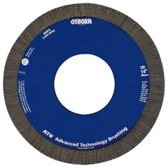 Osborn - 8" OD, 2" Arbor Hole, Crimped Nylon Wheel Brush - 1" Face Width, 1-1/4" Trim Length, 3,600 RPM - Strong Tooling