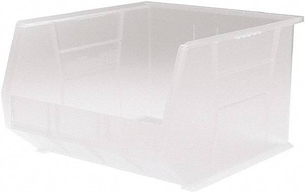 Akro-Mils - 75 Lb. Load Capacity, 18" Deep, Clear Polymer Hopper Stacking Bin - 11" High x 16-1/2" Wide x 18" Long - Strong Tooling