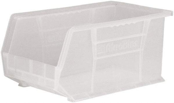 Akro-Mils - 60 Lb. Load Capacity, 14-3/4" Deep, Clear Polymer Hopper Stacking Bin - 7" High x 8-1/4" Wide x 14-3/4" Long - Strong Tooling