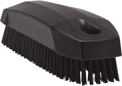 Vikan - 0.7" Bristle Length, Polyester Scrub Brush - 1-1/2" Wide Head, 4-1/2" OAL, Black, Polypropylene Block - Strong Tooling