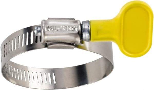 IDEAL TRIDON - SAE Size 12, 1/2 to 1-1/4" Diam, Stainless Steel Turn-Key Worm Drive Clamp - 1/2" Wide, Material Grade 201, Series 5Y - Strong Tooling