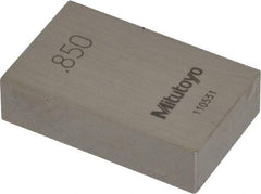 Mitutoyo - 0.85" Rectangular Steel Gage Block - Accuracy Grade AS-1, Includes Certificate of Inspection - Strong Tooling