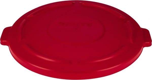 Rubbermaid - Round Lid for Use with 44 Gal Round Trash Cans - Red, Polyethylene, For Brute Trash Cans - Strong Tooling