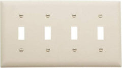 Pass & Seymour - 4 Gang, 4-1/2 Inch Long x 8-3/8 Inch Wide, Standard Switch Plate - Toggle Switch, Ivory, Nylon - Strong Tooling