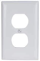 Pass & Seymour - 1 Gang, 4-11/16 Inch Long x 2-15/16 Inch Wide, Standard Outlet Wall Plate - Duplex Outlet, White, Nylon - Strong Tooling