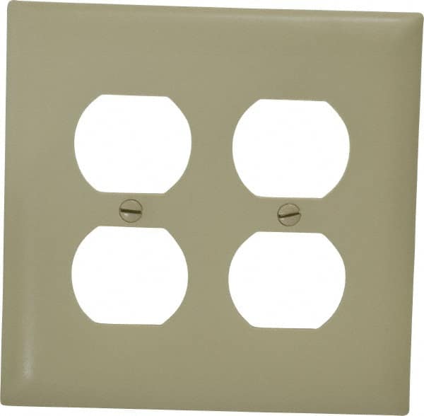 Pass & Seymour - 2 Gang, 4-11/16 Inch Long x 2-15/16 Inch Wide, Standard Outlet Wall Plate - Duplex Outlet, Ivory, Nylon - Strong Tooling