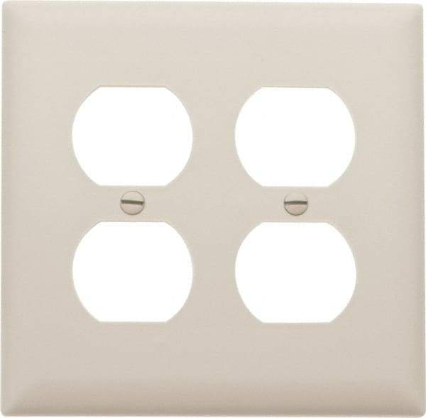 Pass & Seymour - 2 Gang, 4-11/16 Inch Long x 2-15/16 Inch Wide, Standard Outlet Wall Plate - Duplex Outlet, Light Almond, Nylon - Strong Tooling