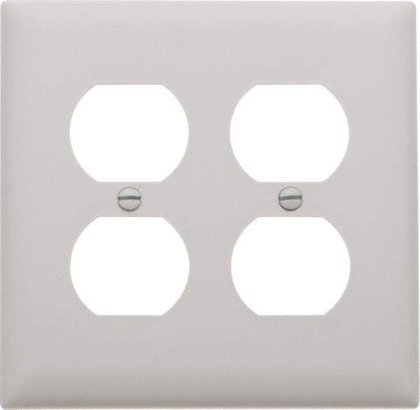 Pass & Seymour - 2 Gang, 4-11/16 Inch Long x 2-15/16 Inch Wide, Standard Outlet Wall Plate - Duplex Outlet, White, Nylon - Strong Tooling