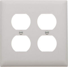 Pass & Seymour - 2 Gang, 4-11/16 Inch Long x 2-15/16 Inch Wide, Standard Outlet Wall Plate - Duplex Outlet, White, Nylon - Strong Tooling