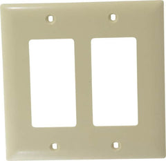 Pass & Seymour - 2 Gang, 4-3/4 Inch Long x 4-11/16 Inch Wide, Standard Switch Plate - Decorator Switch, Ivory, Nylon - Strong Tooling