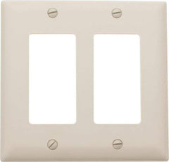 Pass & Seymour - 2 Gang, 4-3/4 Inch Long x 4-11/16 Inch Wide, Standard Switch Plate - Decorator Switch, Light Almond, Nylon - Strong Tooling