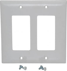 Pass & Seymour - 2 Gang, 4-3/4 Inch Long x 4-11/16 Inch Wide, Standard Switch Plate - Decorator Switch, White, Nylon - Strong Tooling