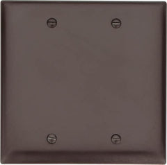 Pass & Seymour - 2 Gang, 4-3/4 Inch Long x 4-11/16 Inch Wide, Standard Blank Wall Plate - Blank, Brown, Nylon - Strong Tooling