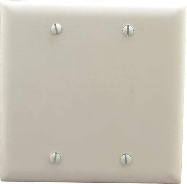 Pass & Seymour - 2 Gang, 4-3/4 Inch Long x 4-11/16 Inch Wide, Standard Blank Wall Plate - Blank, White, Nylon - Strong Tooling