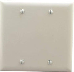 Pass & Seymour - 2 Gang, 4-3/4 Inch Long x 4-11/16 Inch Wide, Standard Blank Wall Plate - Blank, White, Nylon - Strong Tooling