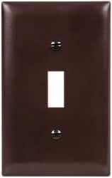 Pass & Seymour - 1 Gang, 4-11/16 Inch Long x 2-15/16 Inch Wide, Standard Switch Plate - Toggle Switch, Brown, Nylon - Strong Tooling