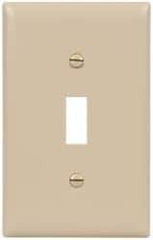 Pass & Seymour - 1 Gang, 4-11/16 Inch Long x 2-15/16 Inch Wide, Standard Switch Plate - Toggle Switch, Ivory, Nylon - Strong Tooling