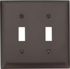 Pass & Seymour - 2 Gang, 4-3/4 Inch Long x 4-11/16 Inch Wide, Standard Switch Plate - Toggle Switch, Brown, Nylon - Strong Tooling