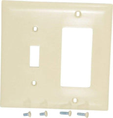 Pass & Seymour - 2 Gang, 4-1/2 Inch Long x 4-3/4 Inch Wide, Standard Combination Wall Plate - One Toggle Switch/One Decorator Switch, Ivory, Nylon - Strong Tooling