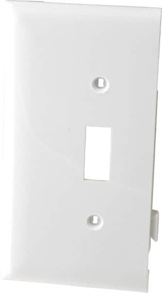 Pass & Seymour - 1 Gang, 4.9062 Inch Long x 2.4687 Inch Wide, Sectional Switch Plate - Toggle Switch End Panel, White, Nylon - Strong Tooling