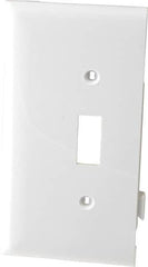 Pass & Seymour - 1 Gang, 4.9062 Inch Long x 2.4687 Inch Wide, Sectional Switch Plate - Toggle Switch End Panel, White, Nylon - Strong Tooling