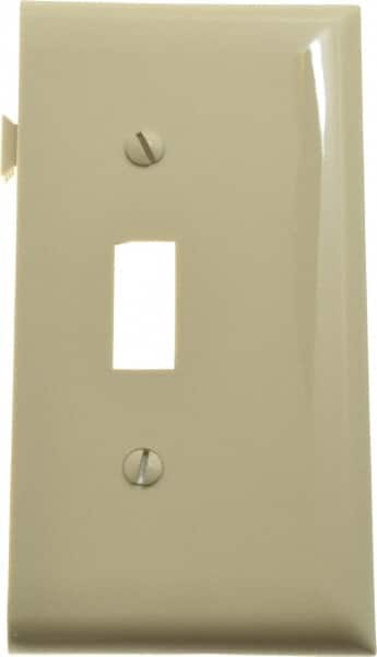 Pass & Seymour - 1 Gang, 4.9062 Inch Long x 2.4687 Inch Wide, Sectional Switch Plate - Toggle Switch End Panel, Ivory, Nylon - Strong Tooling