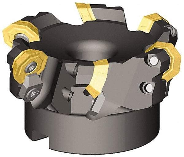 Kennametal - 47° Lead Angle, 1.6100" Max Cut Diam, 1-1/4" Min Cut Diam, 0.138" Max Depth of Cut, Indexable Chamfer & Angle End Mill - 2 Inserts, OF.T 53AF.N.. Insert Style, 77.4mm OAL, Straight Shank - Strong Tooling