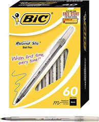 Bic - Ball Point Round Stick Grip Pen - Black - Strong Tooling