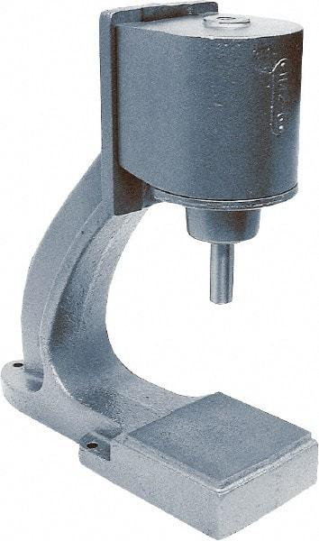 Mead - 1-1/4" Ram, 8-9/16" Throat Depth, 1-3/4 Ton Pneumatic Arbor Press - 9-15/16" Max Work Height x 8" Max Work Width, 6" Base Width x 19-1/2" Base Depth - Strong Tooling