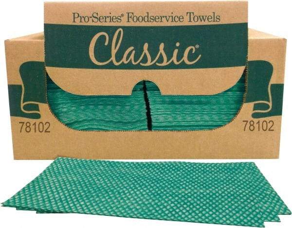 PRO-SOURCE - 1/4 Fold Food Service Wipes - Box, 22" x 12" Sheet Size, Green - Strong Tooling